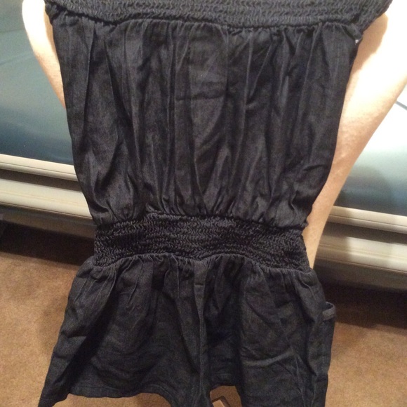 Gold Drama large strapless denim romper - Picture 2 of 7